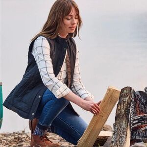 Tom Beckbe Womens Classic Black Quilted Vest Size XS